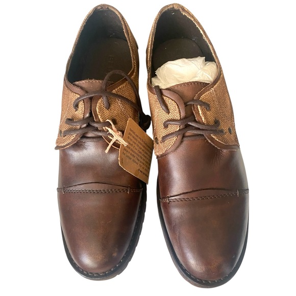 BED|STU Bed Stu Brown Canvas Leather Cap Toe Distressed Leather Oxfords Men\'s 8 main image 5